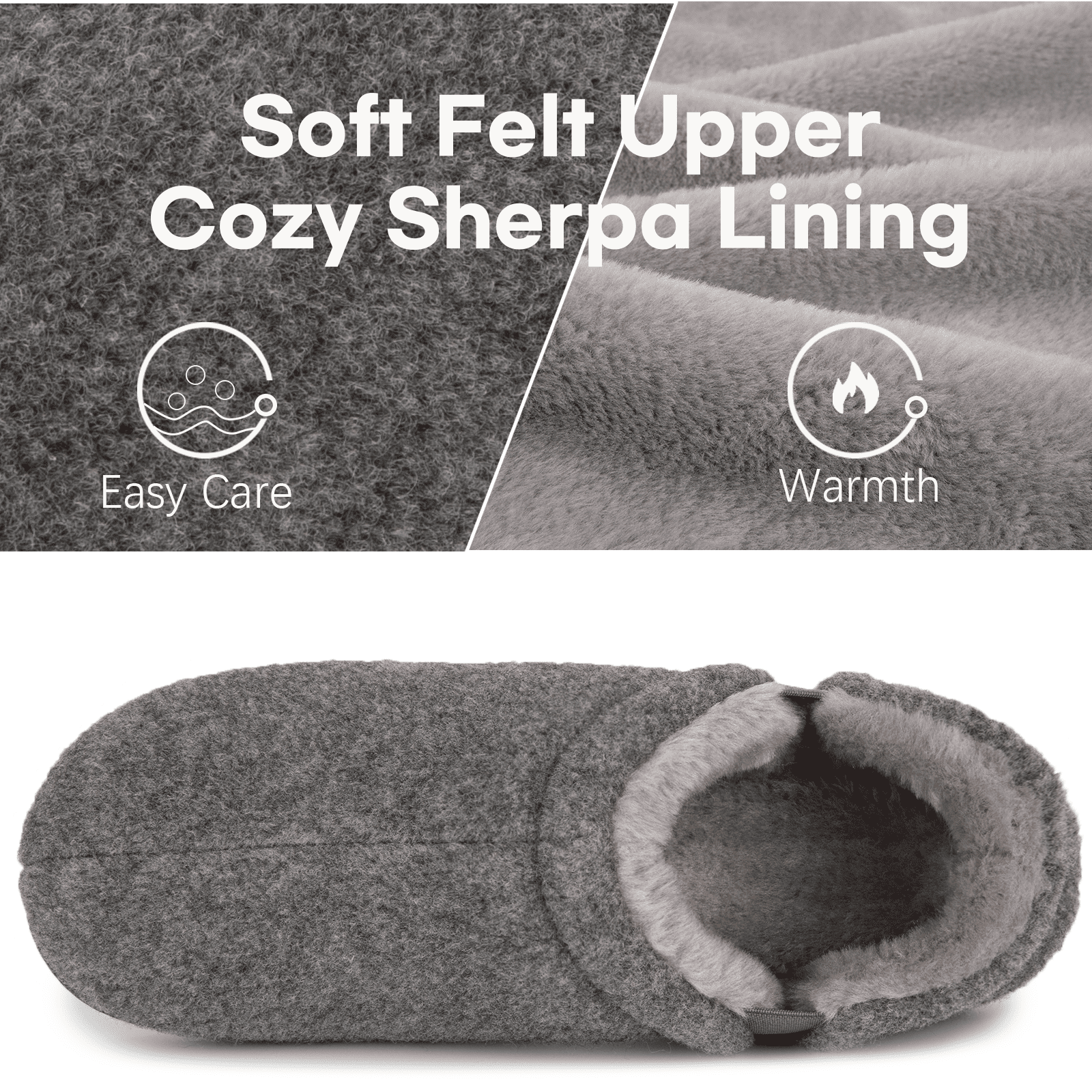 LongBay Men's Cozy Memory Foam Slippers Comfy Fuzzy Plush Lining House Shoes Indoor Outdoor