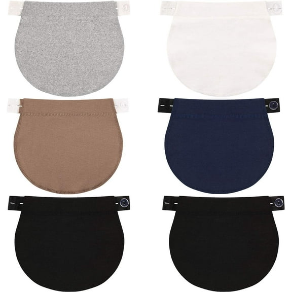 6 Packs Maternity Pants Extender Adjustable Waist Extenders Pregnancy Waistband Elastic Pregnancy Trouser, Approx. 20.5 x 17.5 cm/ 8.1 x 6.9 inches, Gray