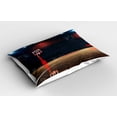thumbnail image 2 of Ambesonne Sports Pillow Sham 2 Pack, Empty Basketball Court, 30"x20", Brown Black and Red, 2 of 3