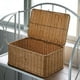 thumbnail image 2 of Caja de almacenamiento tejida de ratán de imitación de plástico con tapa Cesta de almacenamiento para el hogar Caja de almacenamiento de escritorio, 2 of 4