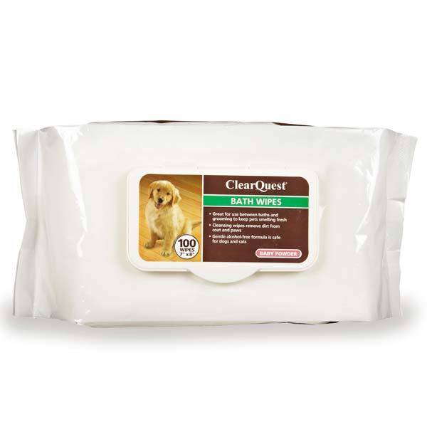 Pet Bath Wipes 100 Ct Pack Dog & Cat Grooming Scented Bathing Clean Fresh Wipe (Baby Powder