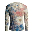 thumbnail image 5 of CharmCyan Men’s Long Sleeve Crew Neck Sweater with Abstract Floral Print Lightweight Knit Pullover Casual Fit Top for Everyday Wear Royal Blue 4XL, 5 of 6