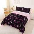 thumbnail image 2 of Feelyou Bowknot Full Size Comforter Sets, Black Pink Bedding Sets, 3 Pieces, 2 of 7