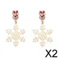 thumbnail image 1 of 2x 2 Uds. Pendientes Navideños con Diamantes de Imitación, Pendientes de Tuerca, Elegantes Dijes de Aleación para Mujer, Joyería Navideña para Club, F 2 piezas, 1 of 8