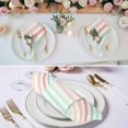 thumbnail image 2 of Coral Cyan Stripe Cloth Napkins, Geometric Grey White Vertical Striped Washable and Reusable Dinner Napkins Set of 8, Table Napkin for Kitchen Party Birthday Wedding Hotel Housewarming 20"x20", 2 of 8