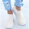 thumbnail image 3 of Dakaela Women's Walking Sock Shoes Lightweight Knit Slip on Yoga Sneakers Pull on Casual Shoes White 9, 3 of 4