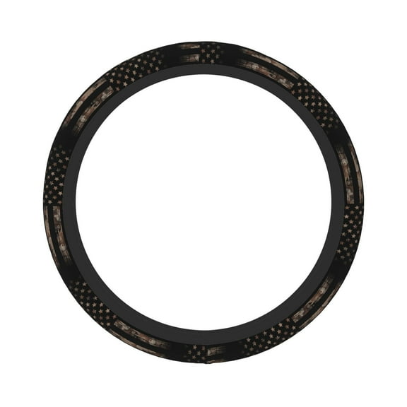 Balery Steering Wheel Covers American Flag With Desert Camouflage Elastic Skidproof Steering Wheel Protective Cover Case Fit Universal Auto Accessories Decor