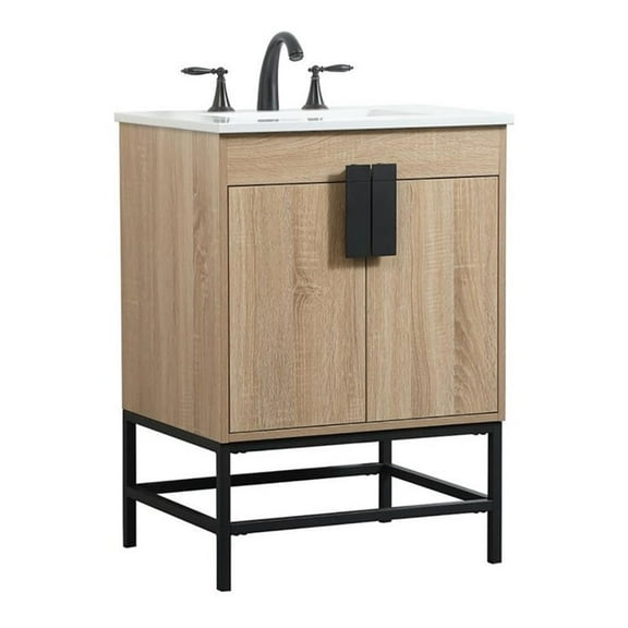 24 inch single bathroom vanity in mango wood