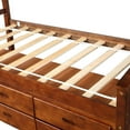 thumbnail image 4 of Twin Size Platform Storage Bed Wood Platform Bed with 6 Drawers, Captains Bed Bedroom Furniture with 6 Drawers,Walnut, 4 of 5