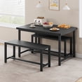 thumbnail image 7 of EastVita Dining Table Set for 4, Kitchen Table with Benches, Rectangular Dining Room Table Set with Sturdy Benches, 3 Piece Kitchen Table Set, 7 of 7