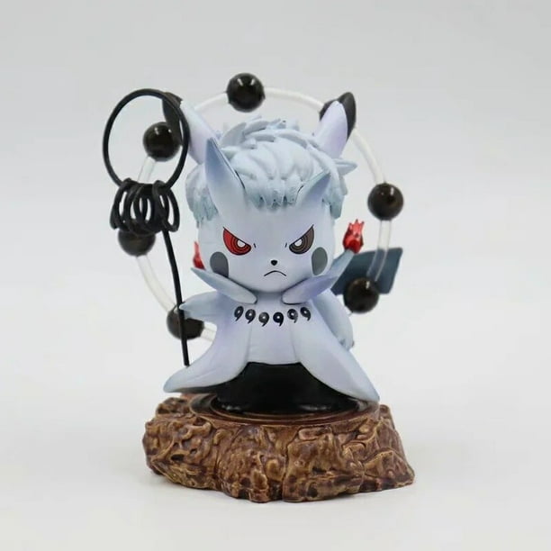 Anime Pikachu porque NARUTO Uchiha Obito Madara SenMozambique Hashirama Sasuke Uchiha Itachi PVC figuras de acción modelo juguetes 10cm 17 Uds zhangyuxiang LED