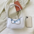 thumbnail image 3 of Vintage mujer mariposa cadena PU cuero Color sólido pequeño hombro axila bolso, 3 of 7