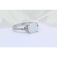 thumbnail image 2 of Opal Princess cut gemstone engagement ring 925 sterling silver proposal gift ring, 2 of 5