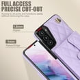 thumbnail image 2 of for Samsung Galaxy S21 Case, Wallet Phone PU Leather Case with Card Holder Crossbody Cover for Women Girls Strap Wristlet RFID Blocking Shockproof Protective Cover for Samsung S21, Violet, 2 of 9