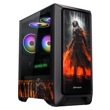 IPASON 7600+6750 Gaming Desktop, AMD Ryzen 5 7600 5.1GHz, 32GB RAM, 1TB SSD, AMD RX 6750 XT 12GB