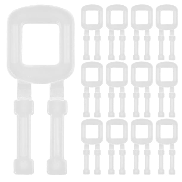 100 hebillas de plástico para flejes de plástico, clips para flejes de plástico, hebillas de polietileno para embalaje y envío de flejes de plástico.