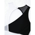 thumbnail image 6 of Rswnyirn Children Girls' Ballet Dance Leotard Sleeveless Mesh Patchwork Criss Cross Back Unitards Black&White 10, 6 of 7