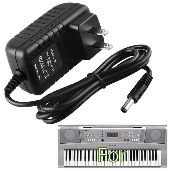 K-MAINS AC Adapter Power Supply Charger Cord Compatible With Yamaha YPT-300 YPT-310 YPT-320 Keyboard