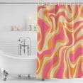 thumbnail image 4 of Pink Orange Waterproof Fabric Shower Curtain, Art Abstract Modern Geometric Waterproof Fabric Shower Curtain for Bathroom Curtains Bathtubs Hotel Washable Shower Curtains with 12 Hooks Long 72x78in, 4 of 8