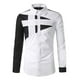thumbnail image 1 of Camisa y blusa de manga larga con cuello vuelto para hombre, estilo casual, a la moda, con botones ajustados, bloques de color y costuras en contraste, camisa de manga larga con botones para hombre, 1 of 4