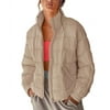 Xingx Womens Lightweight Oversize Long Sleeve Zip Waterproof Puff Jacket Warm Short Coat