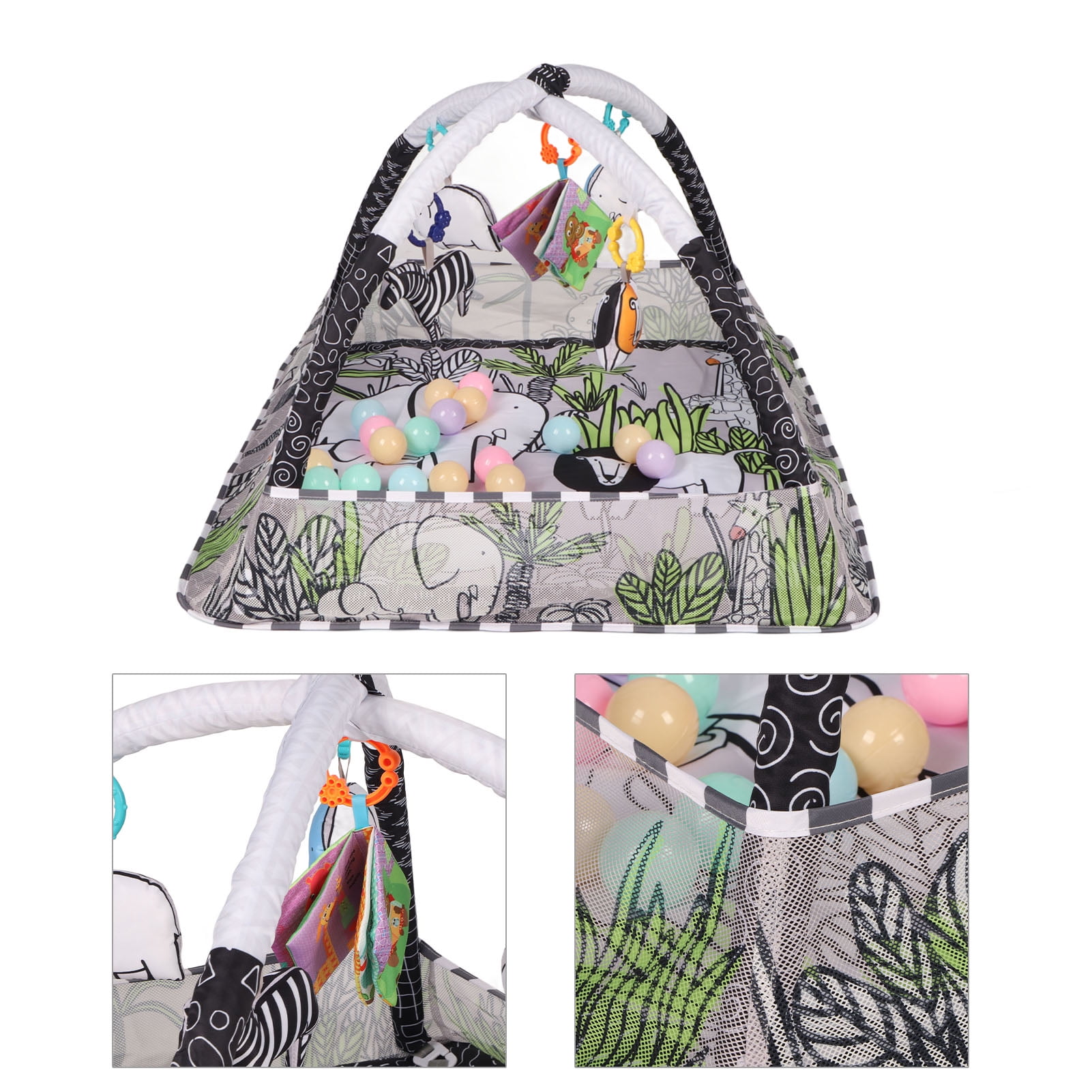 Portable Square Comfortable Kid Play Mat Cozy Kid Gym Play Mat Wild Prairie Pattern Safe Kid Play Mat Kid Activity Gym for Home Floor