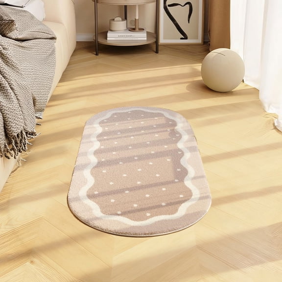 WUXIAB 1Pc Soft Bedroom Rugs,Spring Print Oval Area Rugs,Rugs for Bedroom Shaggy Rugs for Bedroom Oval Rugs,Room Small Carpet Living Room Runner Rug,Non Slip Modern Home Decor,15.75"x23.62"