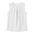 thumbnail image 7 of GUACER Women's Pleated Crew Neck Tank Top Loose Fit Sleeveless Blouses Summer Casual Flowy Camisole, 7 of 7