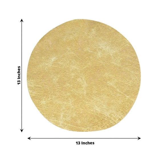 Efavormart 50 Pack Non-Woven Mesh Fiber Round Placemats, 13" Metallic Gold Disposable Table Mats for Dining & Events
