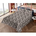 thumbnail image 4 of Ambesonne Abstract Fitted & Flat Sheet with Shams 4 Pcs Set, Branches Art Psychedelic, Full, Dark Brown Off White, 4 of 5