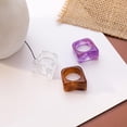 thumbnail image 2 of Geométricos Gruesos Coloridos Con Diseño De Mármol, Anillos Acrílicos, Regalo De Joyería Para Mujeres Y Niñas 3 Anillos Sweethay AP005613-00, 2 of 6