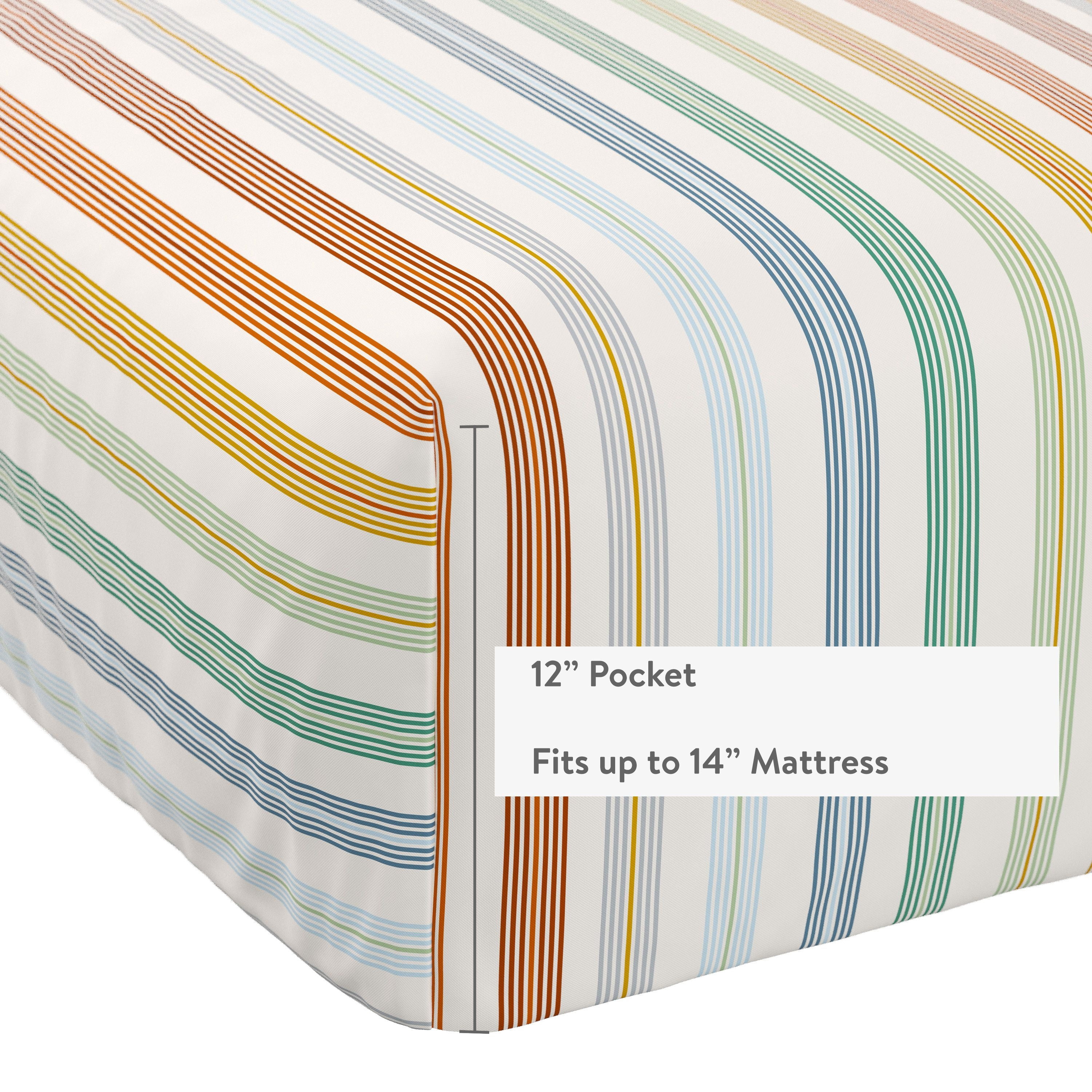 Mainstays Kids Microfiber Bed Sheet Set, Queen, Vintage Stripe, 4 Pieces