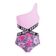thumbnail image 1 of YiZYiF Girls One Piece Swimwear Cutout Asymmetric Shoulder Strap Bathing Suit, 1 of 7