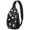 Black Halloween Ghosts, variant on Sling Backpack,Black Halloween Ghosts Bats and Stars Sling Bag with Water Bottle Holder,Waterproof Sling Bag for Men/Women with Headphone Jack for Hiking,Travel