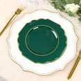 thumbnail image 6 of Efavormart 10 Pack | 8" Hunter Emerald Green Hard Plastic Dessert Appetizer Plates, Disposable Tableware, Baroque Heavy Duty Salad Plates With Gold Rim, 6 of 11