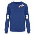 thumbnail image 4 of Atogsazn Women's Halloween Sweatshirt Cute Spooky Long Sleeve Sweatshirts Pullover Sweater Casual Tops Crewneck Blouse 05-Navy M Fashion, 4 of 5