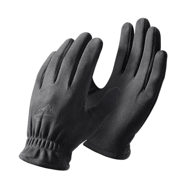 Men's Winter Outdoor Riding Suede Gloves Windproof Thickened Warm Lined Cold Weather Hand