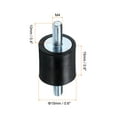 thumbnail image 2 of 8pcs M4x10mm Thread Studs Rubber Shock Zinc Plated 15x15mm Male 16pcs M4 Lock Nuts, 2 of 6