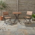 thumbnail image 2 of Sun Terrace Klara 3pc Steel Outdoor Bistro Sets with 2 Folding Chairs and a Square Table, Black, 2 of 10