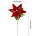 thumbnail image 3 of Beautynvta Poinsettias Artificial Christmas Flowers, 19.7'' Large Christmas Poinsettias Bouquet, Faux Velvet Flower for Xmas Tree Home Christmas Decorations, Red, 3 of 6