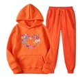thumbnail image 1 of Pantalons pour Femmes Décontractés Mode Imprimé Sportswear Ensemble à Capuche Manches Longues, 1 of 3