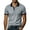 Light Gray, variant on Domzest Mens Contrast Collar Polo Shirt Short Sleeve Button Up Golf Top with Placket Chest Pocket Khaki M