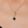thumbnail image 3 of Gem Stone King 10K Yellow Gold Black Sapphire Pendant Necklace for Women | 1.15 Cttw | Gemstone September Birthstone | Round 6MM | With 18 inch Chain, 3 of 6