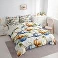 thumbnail image 3 of Manfei Orange Blue Pumpkin Child Bedding Comforter Set 7pcs, Rustic Farmhouse Queen Bedding Sets, Happy Fall Harvest Reversible Queen Sheet Sets, Microfiber Bedroom Decor, 3 of 7