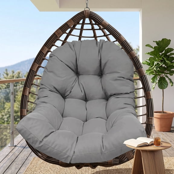 SHANNA Swing Chair Cushion Hanging Basket Seat Cushion Pillow, Egg Chair Back Cushions Pads for Indoor and Outdoor Garden, Dark Gray