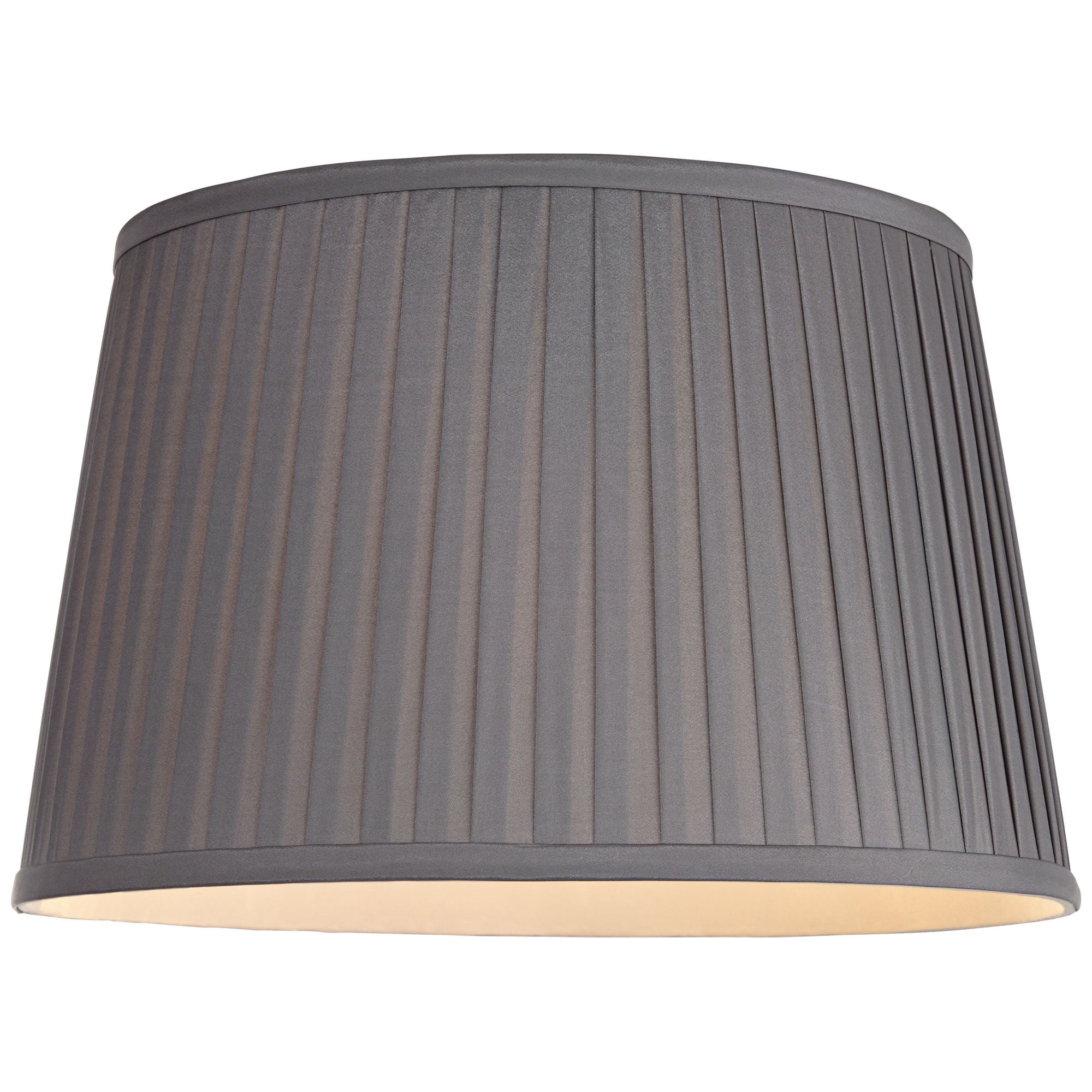 Springcrest 14" Top x 17" Bottom x 11" High x 11" Slant Lamp Shade Replacement Large Slate Gray Empire Pleated Spider Harp Finial