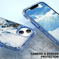 thumbnail image 3 of Mantto for iPhone 14 Case, 3 in 1 Slim Hybrid Crystal Rubber Bumper Cute Marble Pattern Hard PC Soft Silicone Drop Protection Women Girls Cover for iPhone 14, White Marble, 3 of 6