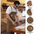 thumbnail image 4 of SHAR Welding Apron（Coffee Color）-80 * 56cm-Working Apron with Pockets, Adjustable Back Cross Strap for Men and Women, Perfect for Garden, Kitchen, Garage, 4 of 5