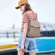 thumbnail image 2 of Mochila KKXIU de piel acolchada a la moda para mujer, color caqui, 2 of 7
