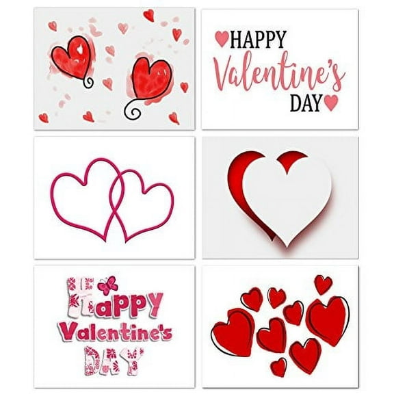 Small World Greetings Assorted Valentine’s Day Cards 12 Count - Blank Inside with Envelopes - A2 Size (5.5"x4.25") - Friends, Family, and More